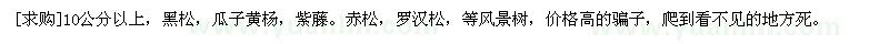 求購10公分以上，黑松，瓜子黃楊，紫藤