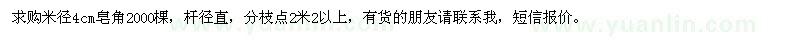 求購米徑4cm皂角