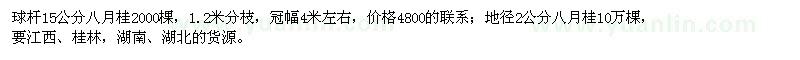 求購15公分和2公分的八月桂