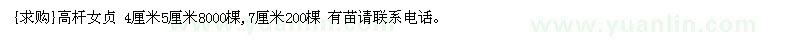 求購(gòu)高桿女貞 4厘米5厘米8000棵,7厘米200棵