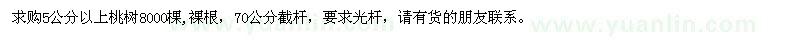 求購5公分以上桃樹8000棵
