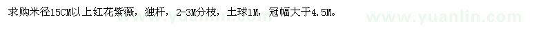求購米徑15CM以上紅花紫薇