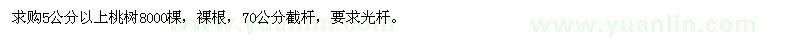 求購5公分以上桃樹8000棵