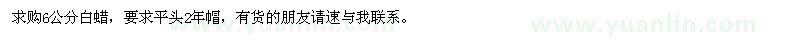求購6公分白蠟