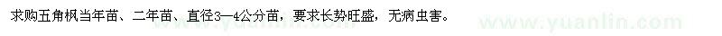 求購(gòu)五角楓樹苗