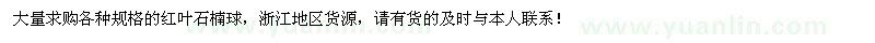 求購各種規(guī)格的紅葉石楠球