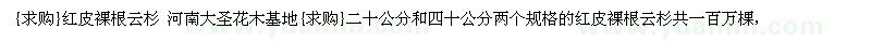 求購紅皮裸根云杉