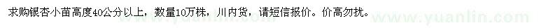 求購銀杏小苗