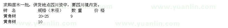 求購黃角樹 
