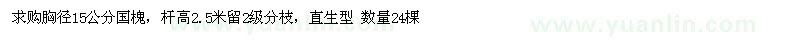 求購胸徑15公分國槐
