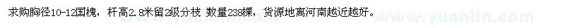 求購胸徑10-12公分國槐