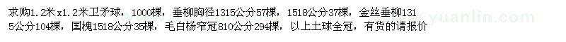 求購衛(wèi)矛球、垂柳、金絲垂柳等