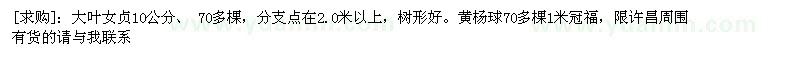 求購大葉女貞10公分、 70多棵