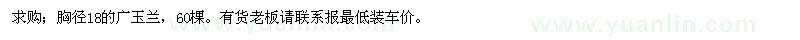 求購胸徑18的廣玉蘭
