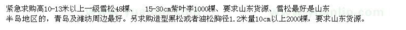 求購(gòu)高10-13米以上一級(jí)雪松