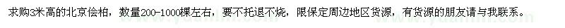求購北京儈柏3米高的