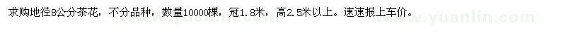 求購(gòu)地徑8公分茶花 