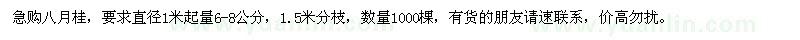 求購八月桂1000棵