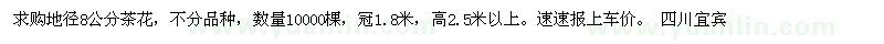 求購(gòu)地徑8公分茶花