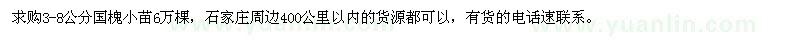 求購3-8公分國槐小苗6萬棵