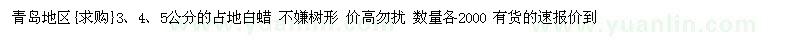 求購(gòu)3、4、5公分的占地白蠟