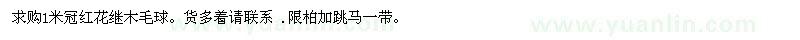 求購(gòu)1米冠紅花繼木毛球