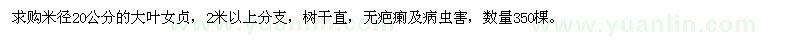 求購米徑20公分的大葉女貞