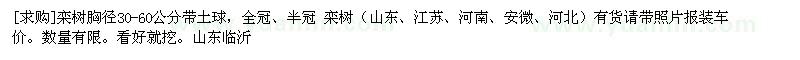 求購欒樹 胸徑30-60公分帶土球