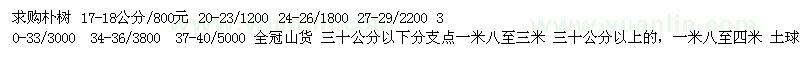 求購樸樹 17-18公分/800元