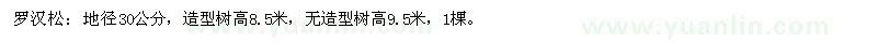 求購羅漢松，秋楓