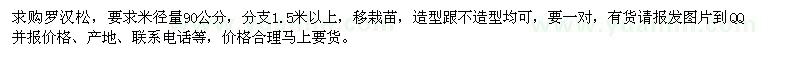 求購(gòu)90公分羅漢松