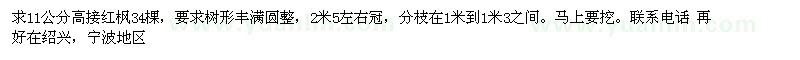 求購11公分高接紅楓
