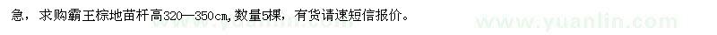 求購霸王棕