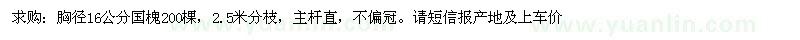 求購胸徑16公分國槐200棵