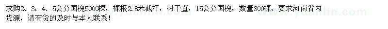 求購2、3、4、5公分國槐5000棵