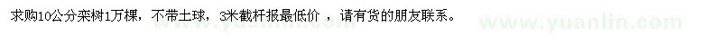 求購10公分欒樹1萬棵