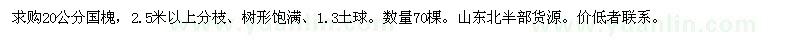 求購20公分國槐