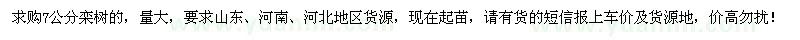 求購大量7公分欒樹