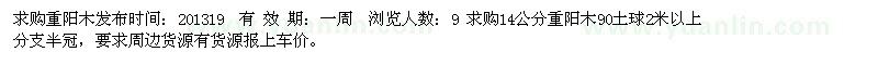 求購重陽木