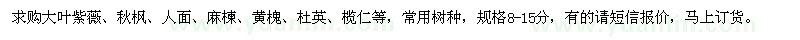 求購(gòu)大葉紫薇 秋楓 杜英 黃槐等