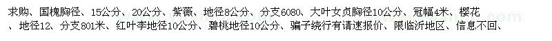 求購櫻花、國槐、大葉女貞、碧桃、紅葉李