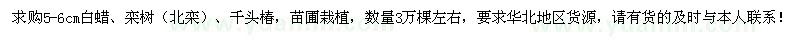 求購(gòu)白蠟、欒樹(shù)（北欒）、千頭椿