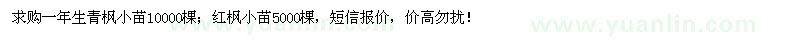 求購一年生青楓小苗、紅楓小苗