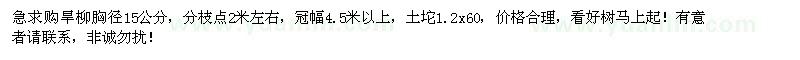 求購(gòu)旱柳胸徑15公分