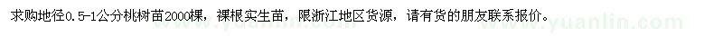 求購桃樹苗2000棵