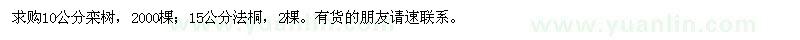 求購欒樹、法桐 