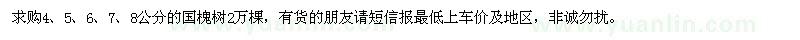 求購(gòu)4-8公分國(guó)槐樹