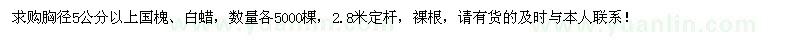求購胸徑5公分以上國槐、白蠟各5000棵