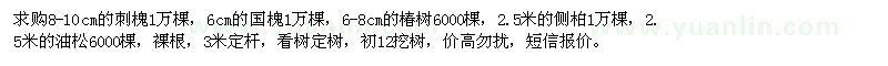 求購(gòu)刺槐,國(guó)槐,椿樹(shù),油松