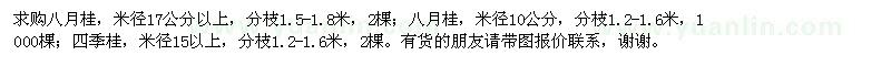 求購八月桂,四季桂